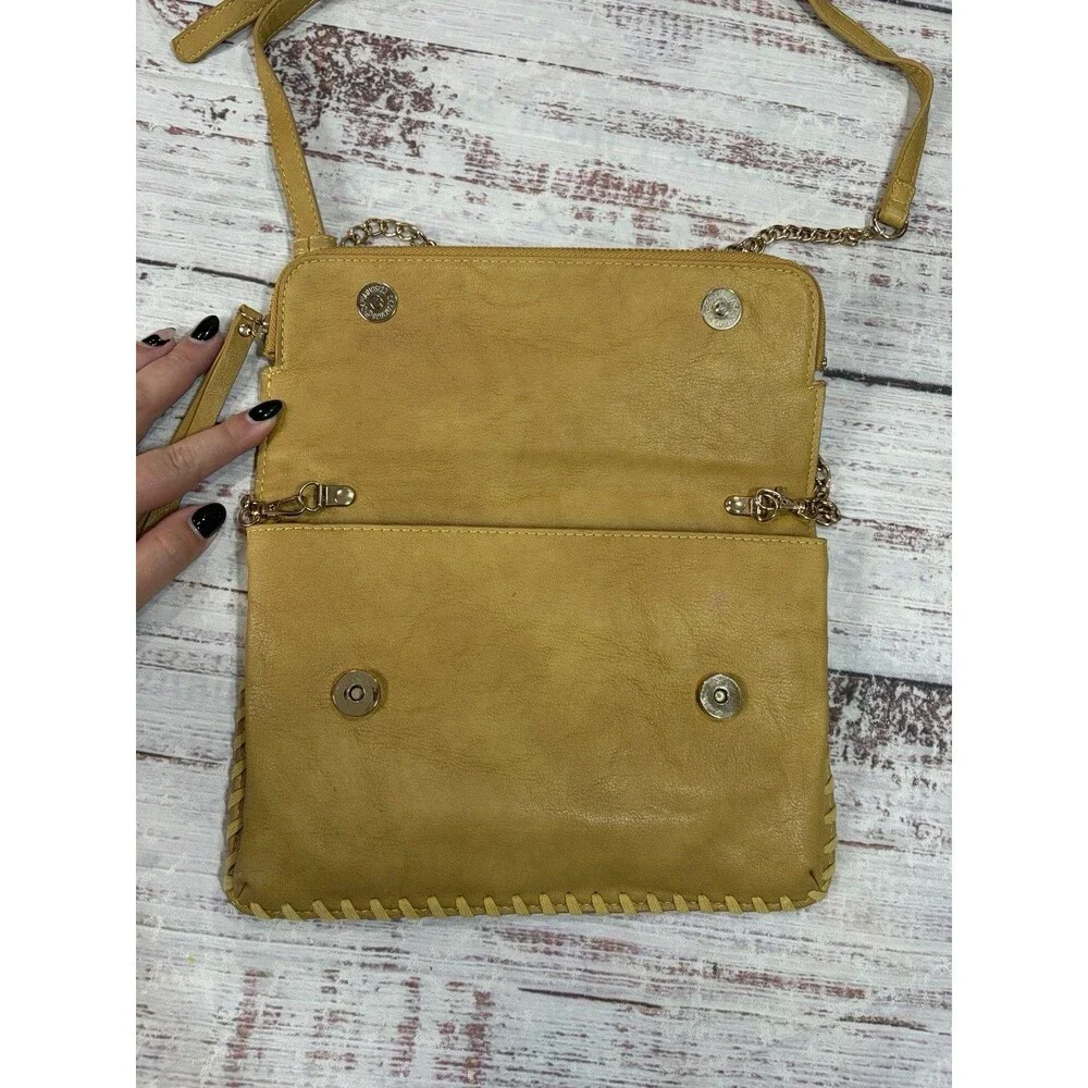 Urban Expressions Mustard Maisie Messenger Bag Gold Tone Hardware And Chains